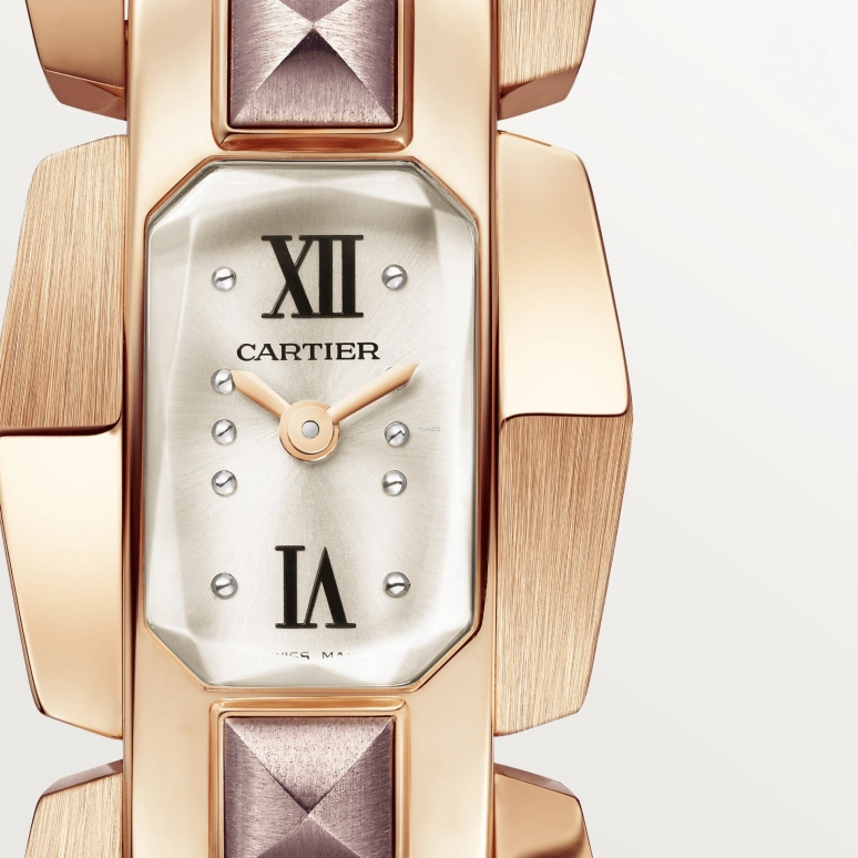 Cartier,Clash 18.40x32.80mm,18.40x32.80mm,Rose Gold,Cream,Quartz,Sapphire,WGMB0003