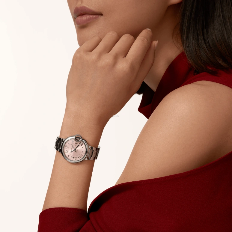 Cartier,Ballon Bleu de Cartier 33mm,33mm,Stainless Steel,Pink,Automatic,37hours,In-house Caliber,WSBB0068