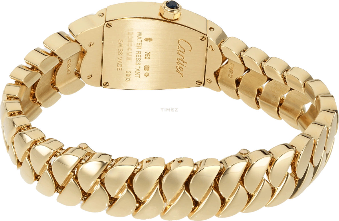 Cartier,High Jewelry Watches 26x22mm,26x22mm,Yellow Gold,Grey,Handwound,Sapphire,Crystal Glass,Tonneau,W640020H