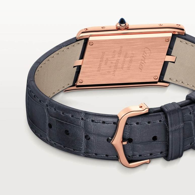 Cartier,Tank 47.15x26.10mm,47.15x26.10mm,Rose Gold,Grey,Handwound,38hours,In-house Caliber,WGTA0043