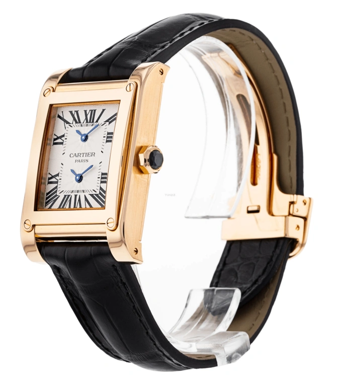 Cartier,Tank 33x28mm,33x28mm,Rose Gold,Silver,Handwound,Dule Time,In-house Caliber,W1537651