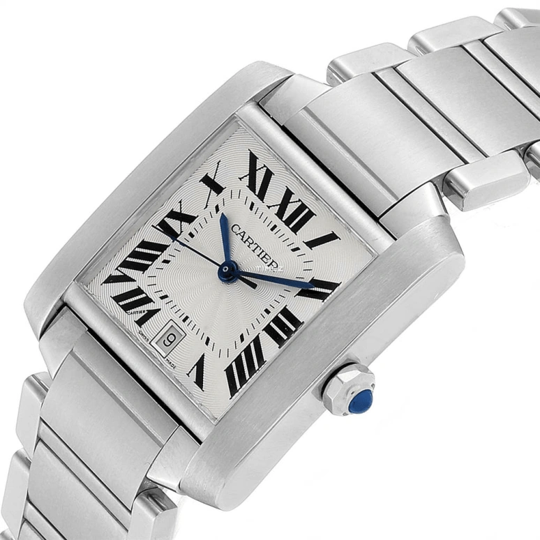Cartier,Tank 33x28mm,33x28mm,Stainless Steel,Silver,Automatic,Day,In-house Caliber,W51002Q3