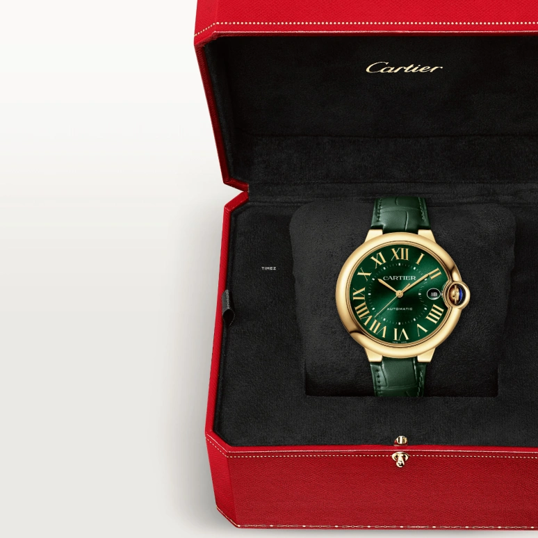 Cartier,Ballon Bleu de Cartier 40mm,40mm,Yellow Gold,Green,Automatic,Day,42hours,WGBB0062