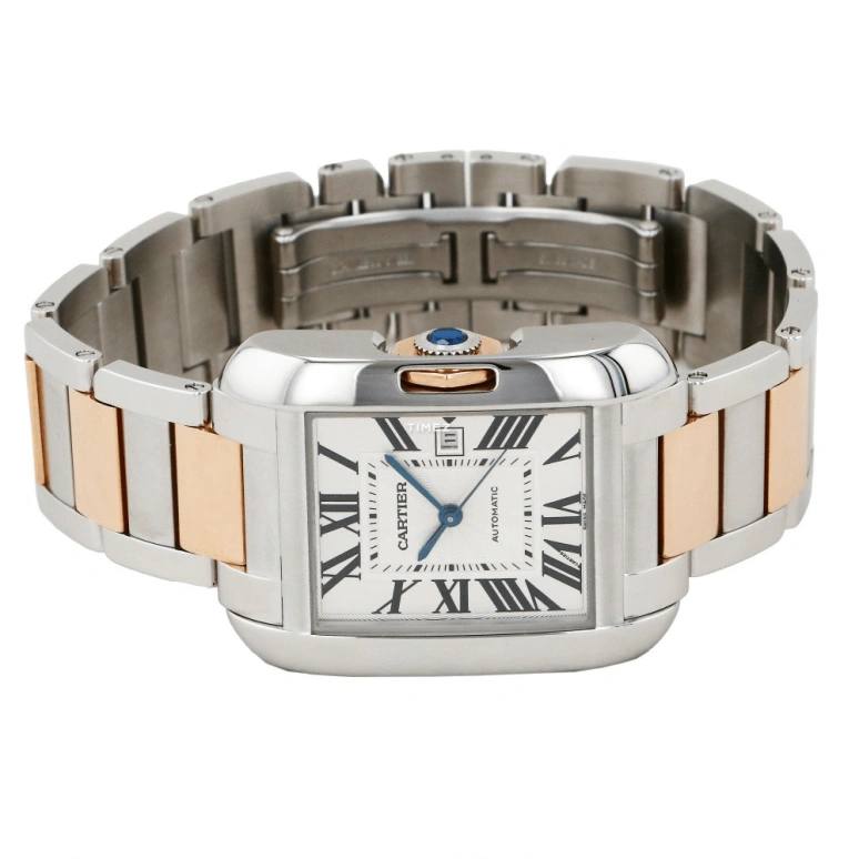 Cartier,Tank 39.20x29.80mm,39.20x29.80mm,Stainless Steel,Rose Gold,Silver,Automatic,Day,In-house Caliber,W5310037