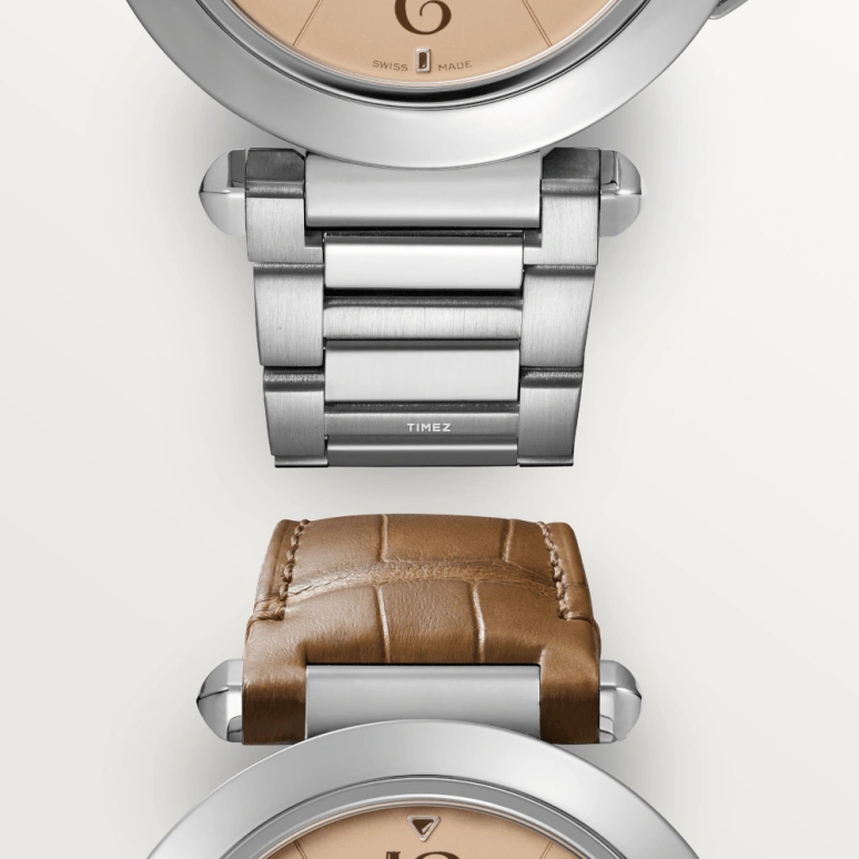 Cartier,Pasha de Cartier 41mm,41mm,Stainless Steel,Salmon,Automatic,Day,42hours,WSPA0040