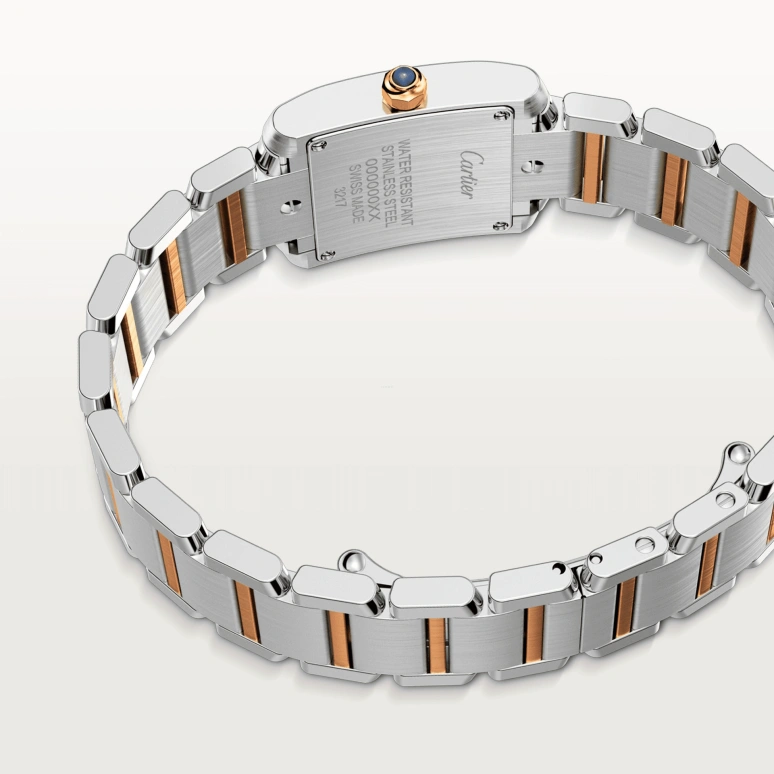 Cartier,Tank 25x20mm,25x20mm,Stainless Steel,Yellow Gold,Silver,Quartz,In-house Caliber,Sapphire,Crystal Glass,W51007Q4