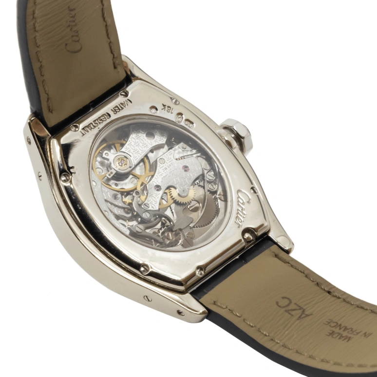 Cartier,Tortue 34x43mm,34x43mm,White Gold,White,Handwound,Chronograph,In-house Caliber,2396