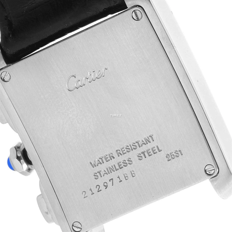 Cartier,Tank 30x28mm,30x28mm,Stainless Steel,Silver,Quartz,Chronograph,Day,W5101455