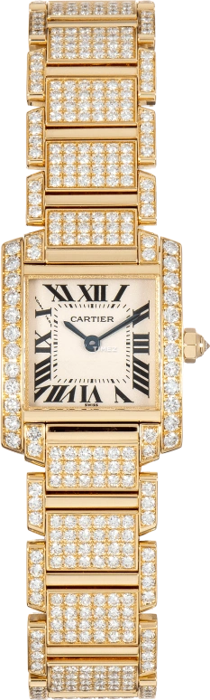 Cartier,Tank 18x20mm,18x20mm,Yellow Gold,White,Quartz,Sapphire,Crystal Glass,Square,WE1001RD