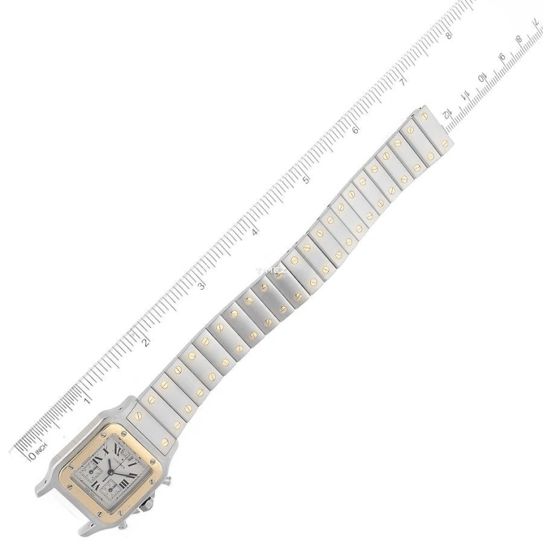 Cartier,Santos de Cartier 28mm,28mm,Stainless Steel,Silver,Quartz,Chronograph,Day,W20042C4