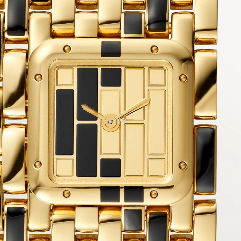 Cartier,Panthère de Cartier 22x19mm,22x19mm,Yellow Gold,Gold,Black,Quartz,Sapphire,Crystal Glass,Square,WGPN0017