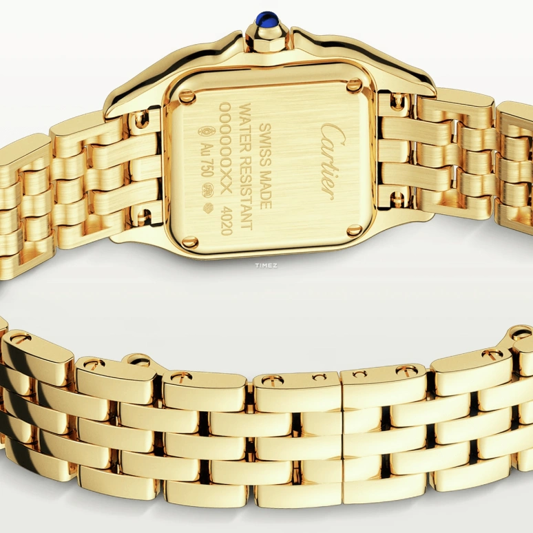 Cartier,Panthère de Cartier 23x30mm,23x30mm,Yellow Gold,Silver,Quartz,Sapphire,Crystal Glass,Square,WGPN0038