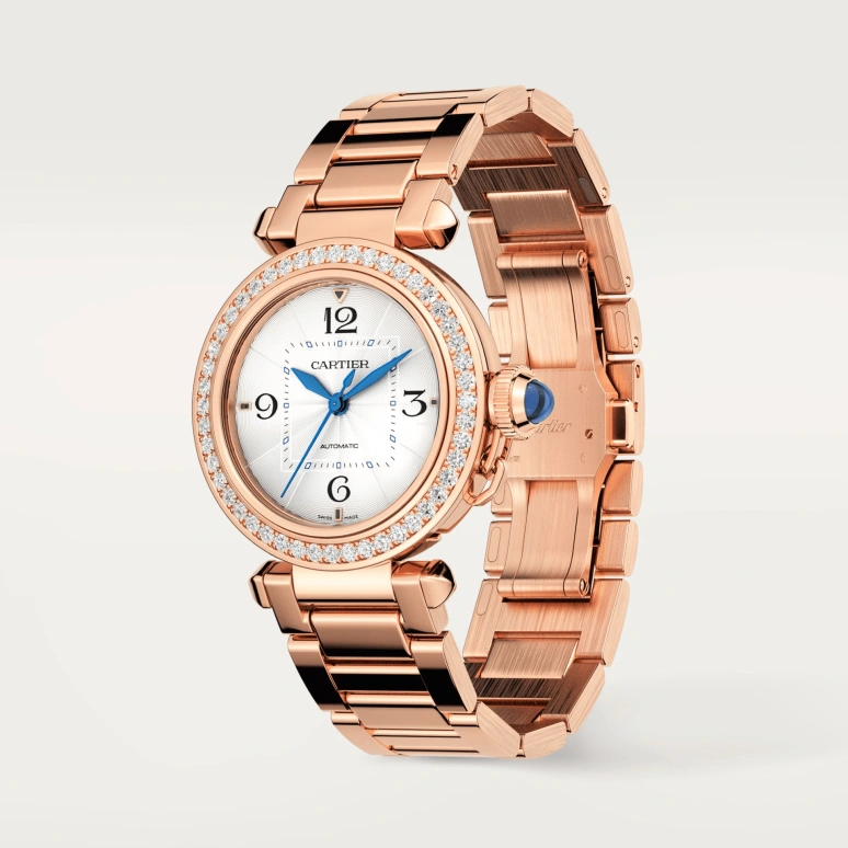 Cartier,Pasha de Cartier 35mm,35mm,Rose Gold,Silver,Automatic,42hours,In-house Caliber,WJPA0013