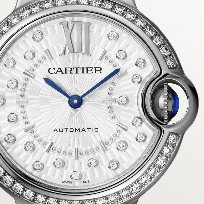 Cartier,Ballon Bleu de Cartier 28mm,28mm,Stainless Steel,Silver,Quartz,Sapphire,Crystal Glass,Round,W4BB0034