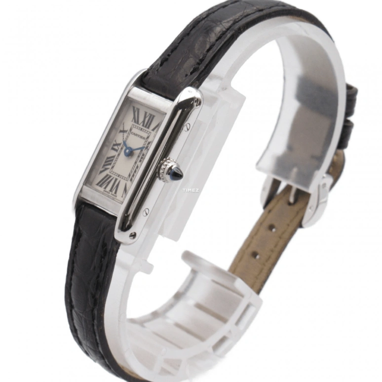 Cartier,Tank ,White Gold,Silver,Quartz,Sapphire,Crystal Glass,Square,W1540856