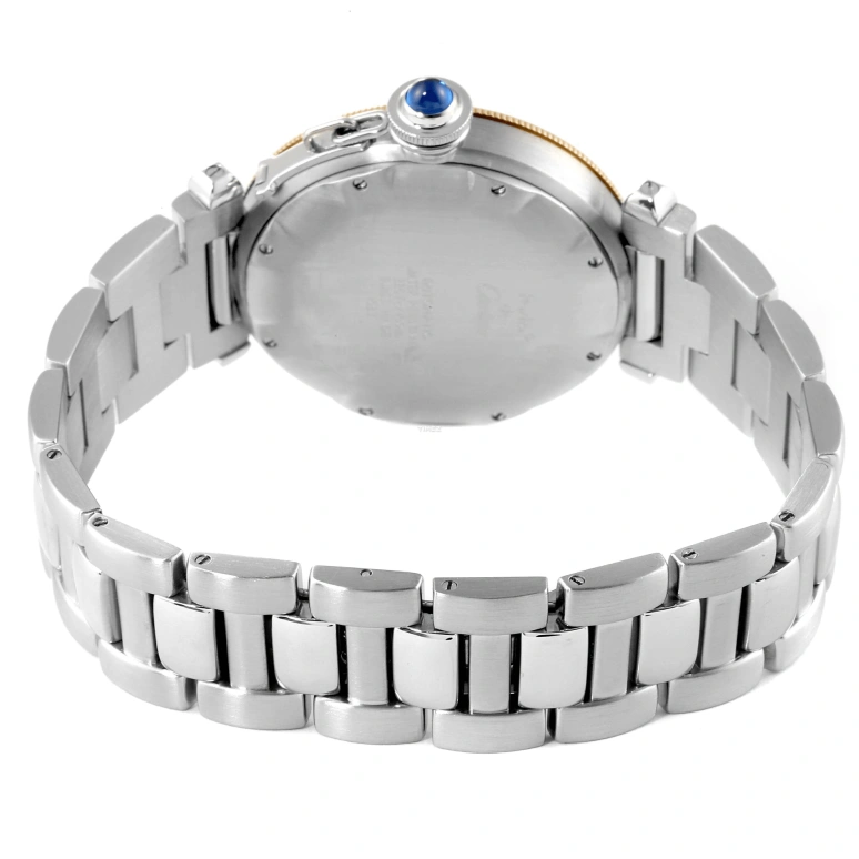 Cartier,Pasha de Cartier 38mm,38mm,Stainless Steel,Silver,Automatic,Day,Power Reserve Indicator,W31012H3
