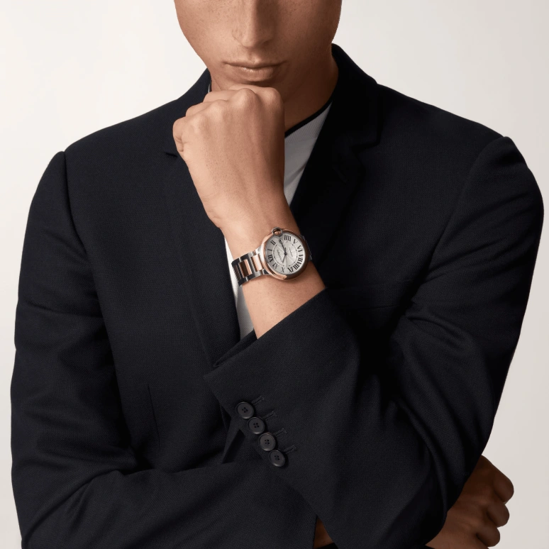Cartier,Ballon Bleu de Cartier 42mm,42mm,Stainless Steel,Rose Gold,Silver,Automatic,Day,42hours,W2BB0034