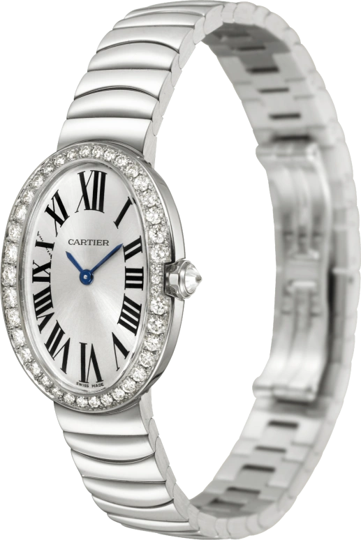 Cartier,Baignoire 31.60x23.30mm,31.60x23.30mm,White Gold,Silver,Quartz,Sapphire,Crystal Glass,Oval,WB520006