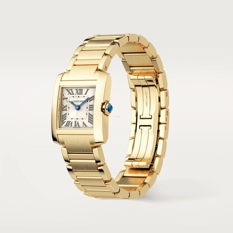 Cartier,Tank 25.70x21.10mm,25.70x21.10mm,Yellow Gold,Silver,Quartz,Sapphire,Crystal Glass,Square,WGTA0344