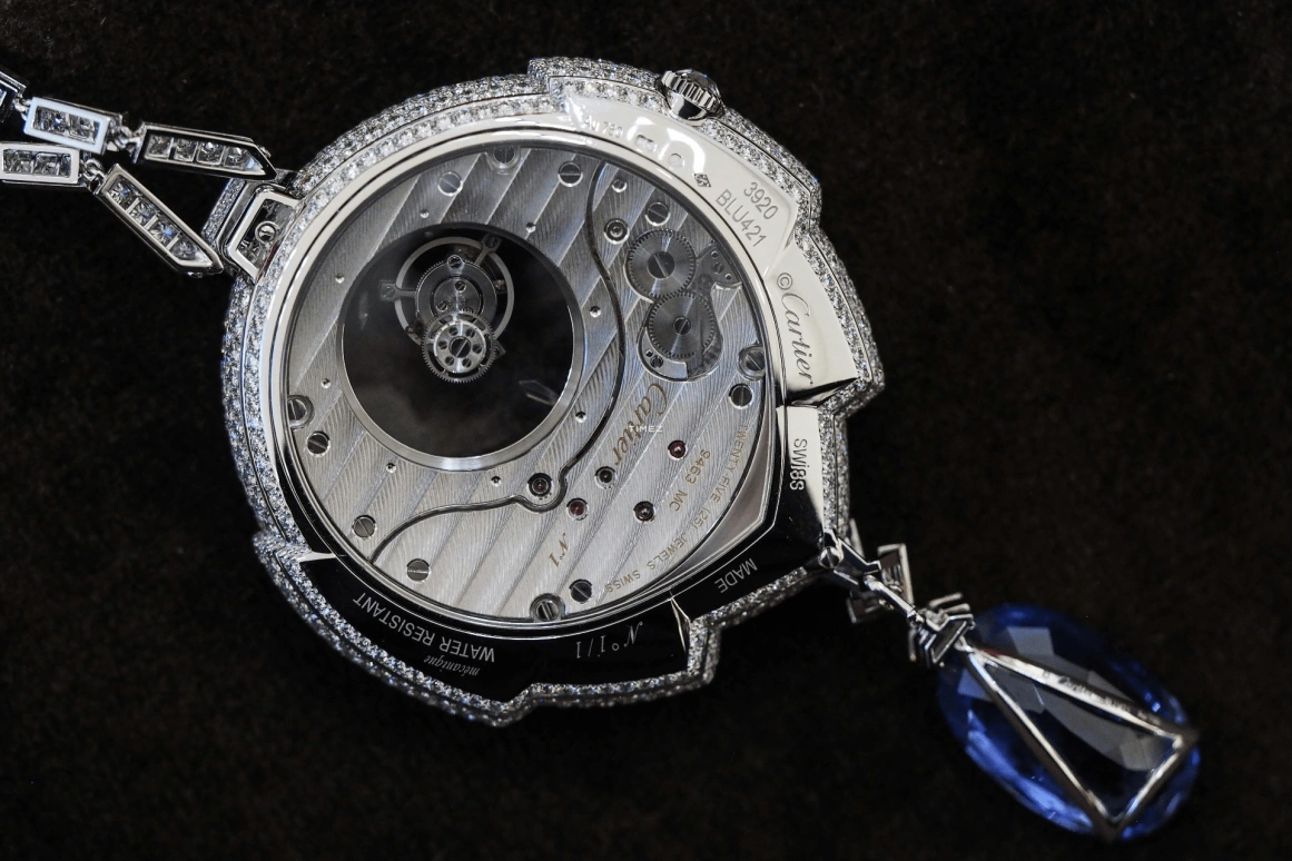 Cartier,High Jewelry Watches ,White Gold,Silver,Handwound,Tourbillon,In-house Caliber,Mysterieux Azure