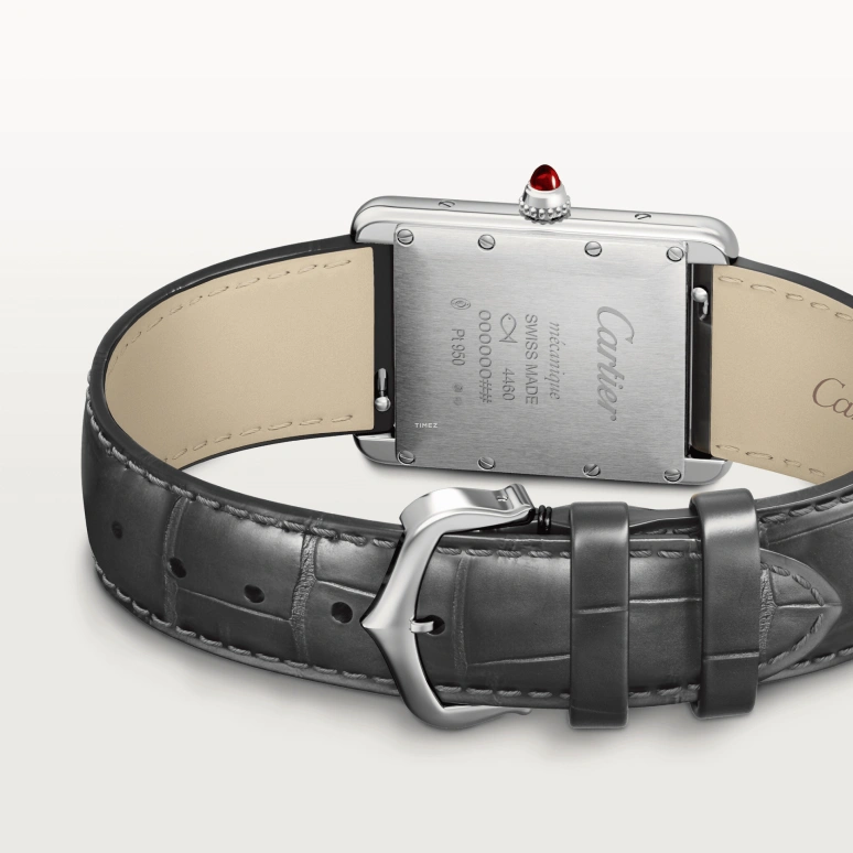 Cartier,Tank 33.70x25.50mm,33.70x25.50mm,Platinum,Grey,Handwound,38hours,In-house Caliber,WGTA0303