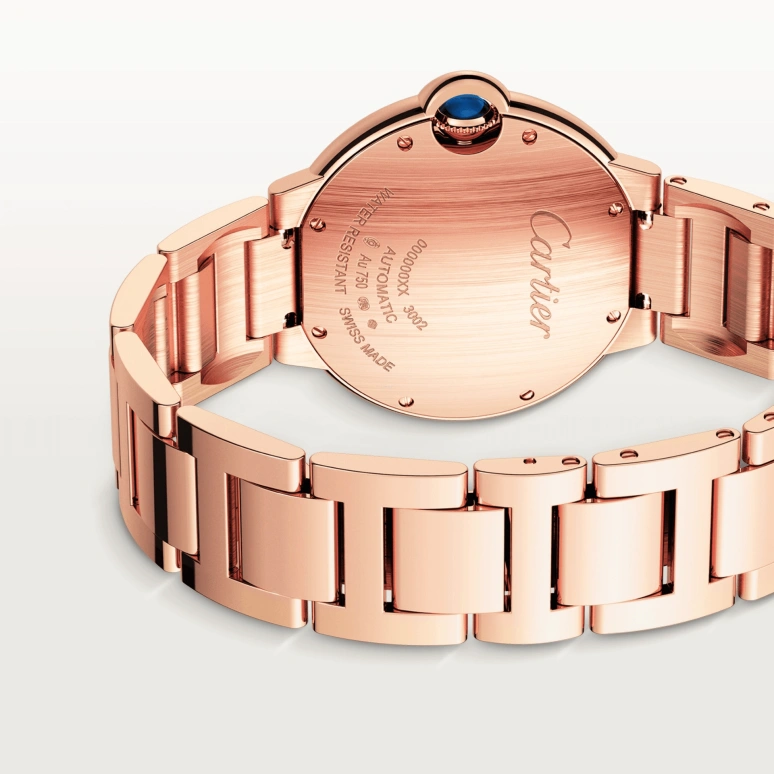 Cartier,Ballon Bleu de Cartier 36mm,36mm,Rose Gold,Silver,Automatic,Sapphire,Crystal Glass,Round,WJBB0064