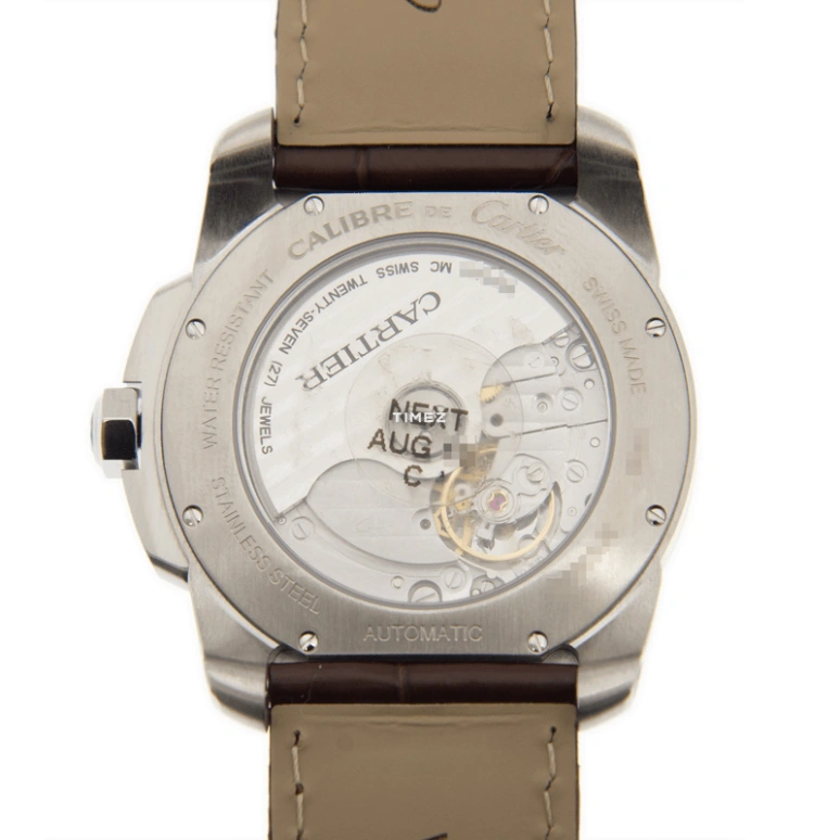 Cartier,Calibre de Cartier 38mm,38mm,Rose Gold,Silver,Automatic,Day,Sapphire,Crystal Glass,WSCA0002