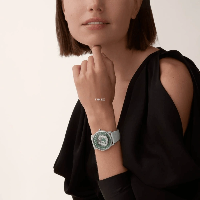 Cartier,Panthère de Cartier 40mm,40mm,White Gold,Green,Handwound,Retrograde,Day / Night Indication,HPI01560