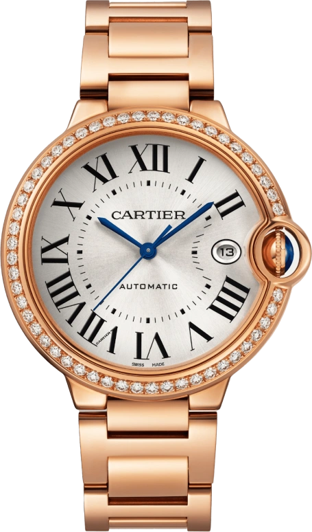Cartier,Ballon Bleu de Cartier 40mm,40mm,Rose Gold,Silver,Automatic,Day,42hours,WJBB0057