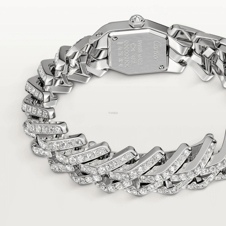 Cartier,Maillon de Cartier 16x17mm,16x17mm,White Gold,Silver,Quartz,Sapphire,Crystal Glass,Other,WJBJ0005