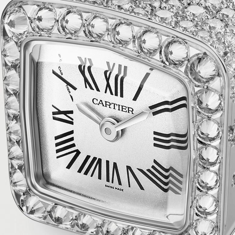 Cartier,Reflection de Cartier 18.40x17.50mm,18.40x17.50mm,White Gold,Silver White,Quartz,Sapphire,Crystal Glass,Square,WJMC0005