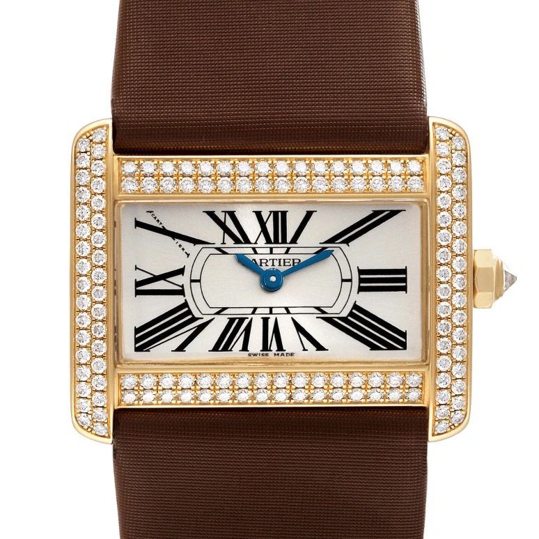 Cartier,Tank 32x25mm,32x25mm,Yellow Gold,Silver,Quartz,In-house Caliber,Sapphire,Crystal Glass,WA301071