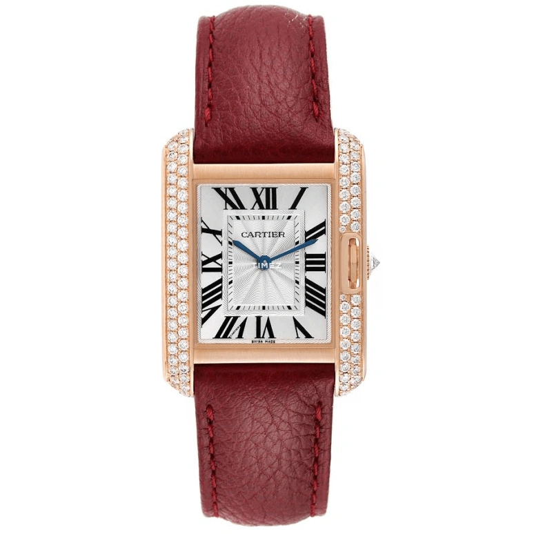Cartier,Tank 34.70x26.20mm,34.70x26.20mm,Rose Gold,Silver,Quartz,Sapphire,Crystal Glass,Square,WT100029
