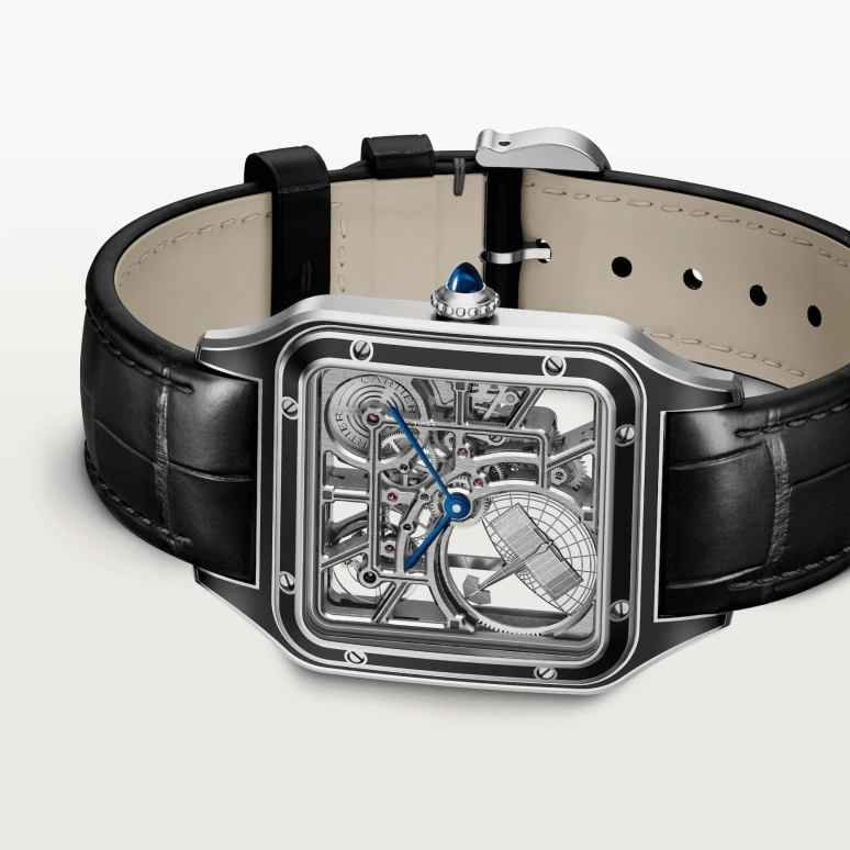 Cartier,Santos de Cartier 43.50x31.40mm,43.50x31.40mm,Stainless Steel,Grey,Automatic,44hours,In-house Caliber,WHSA0044