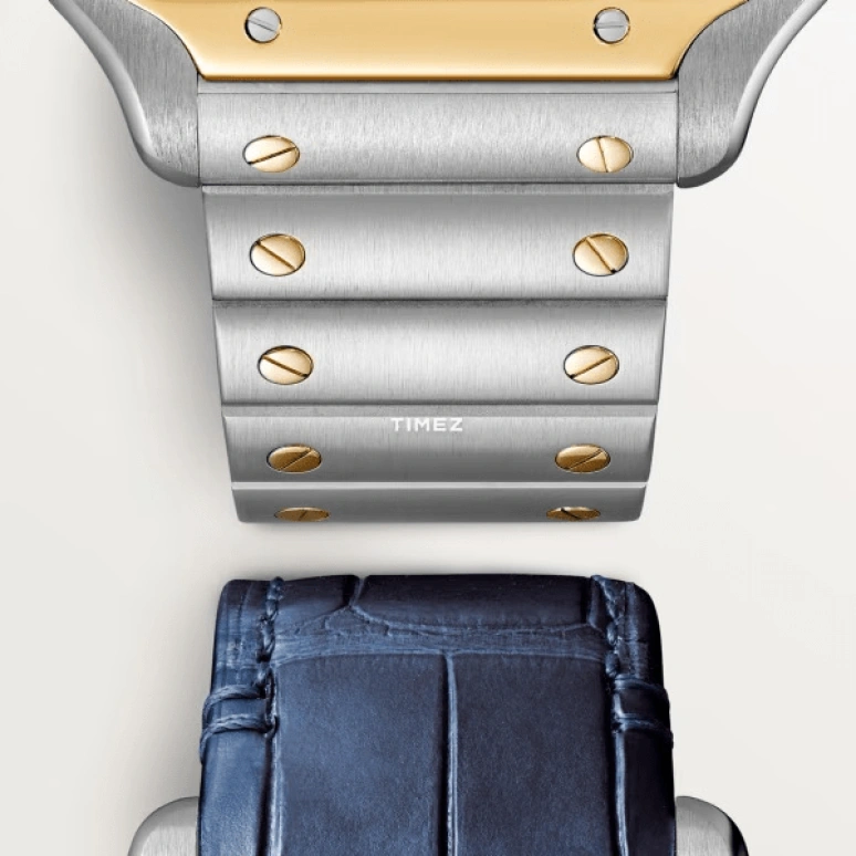 Cartier,Santos de Cartier 39.70mm,39.70mm,Stainless Steel,Yellow Gold,Silver,Handwound,72hours,In-house Caliber,WHSA0019
