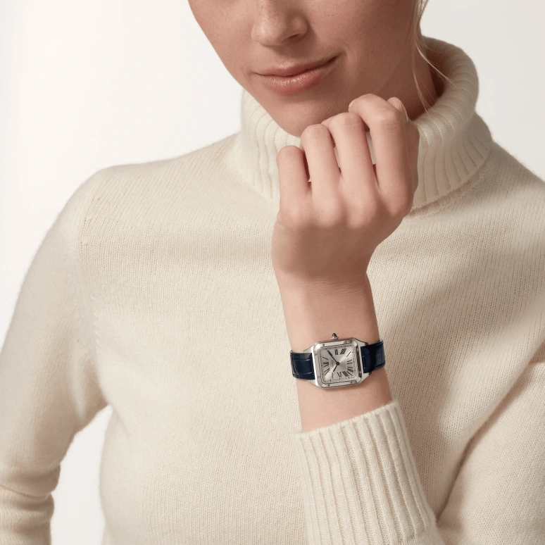 Cartier,Santos de Cartier 38x27.50mm,38x27.50mm,Stainless Steel,Silver,Quartz,Sapphire,Crystal Glass,Square,WSSA0023