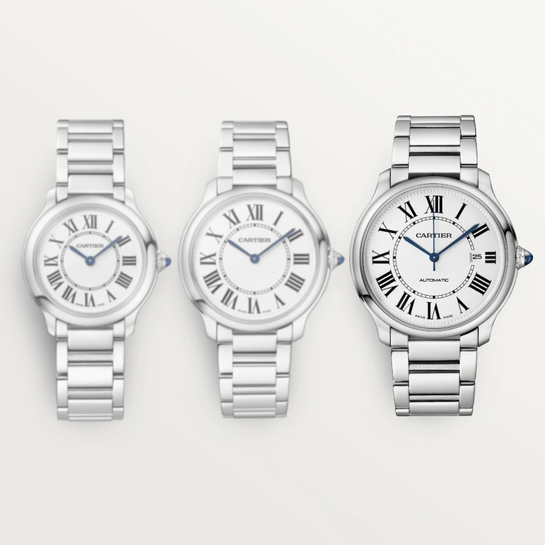 Cartier,Ronde de Cartier 40mm,40mm,Stainless Steel,Silver,Automatic,Day,42hours,WSRN0035