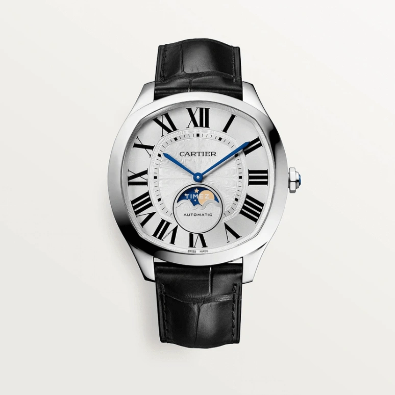 Cartier,Drive de Cartier 47.11x41.20mm,47.11x41.20mm,Stainless Steel,Silver,Automatic,Moonphase,In-house Caliber,WSNM0017
