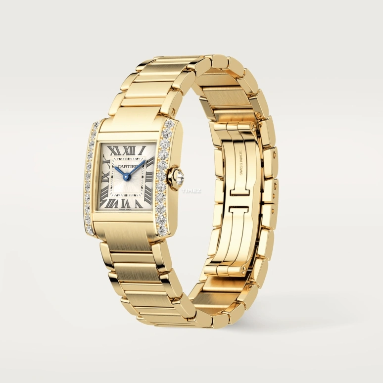 Cartier,Tank 25.70x21.20mm,25.70x21.20mm,Yellow Gold,Gold,Quartz,Sapphire,Crystal Glass,Square,WJTA0039