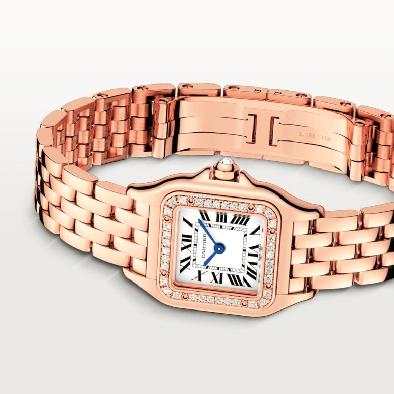 Cartier,Panthère de Cartier 22x30mm,22x30mm,Rose Gold,Silver,Quartz,Sapphire,Crystal Glass,Square,WJPN0049