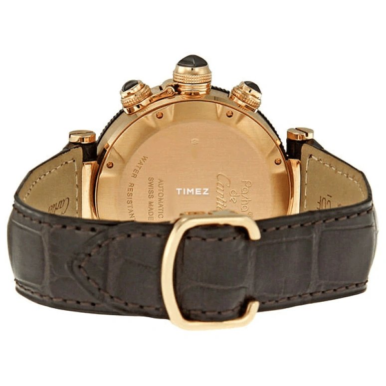 Cartier,Pasha de Cartier 42.50mm,42.50mm,Yellow Gold,Black,Automatic,Chronograph,Day,W3030018
