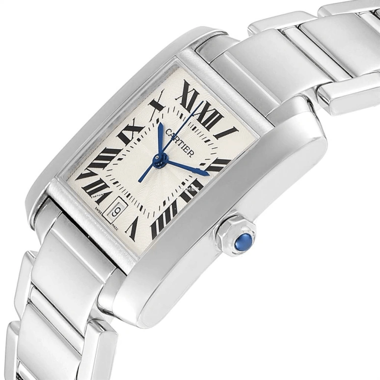 Cartier,Tank 37x28mm,37x28mm,White Gold,White,Automatic,Day,In-house Caliber,W50011S3