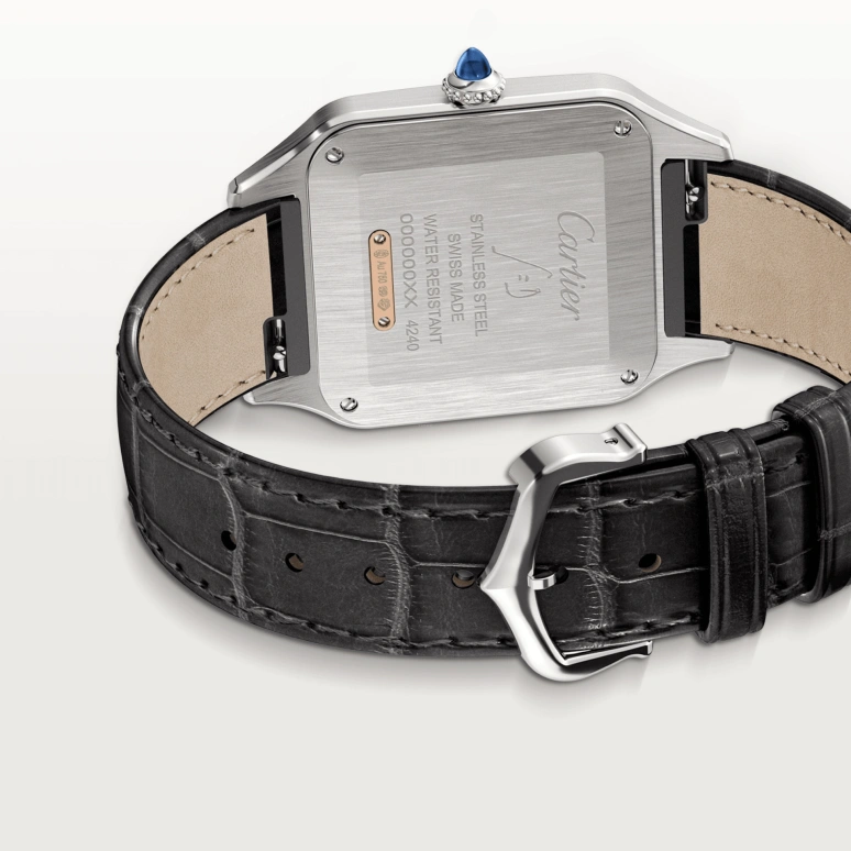 Cartier,Santos de Cartier 43.50x31.40mm,43.50x31.40mm,Stainless Steel,Rose Gold,Silver,Quartz,In-house Caliber,Sapphire,Crystal Glass,W2SA0011