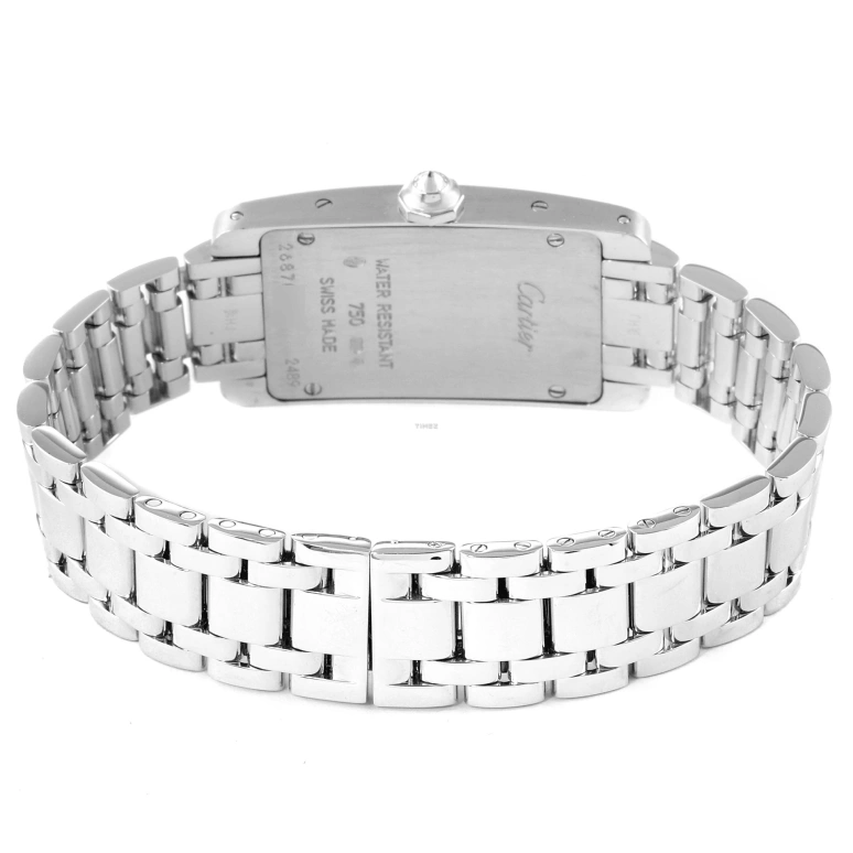 Cartier,Tank 19mm,19mm,White Gold,Silver,Quartz,Sapphire,Crystal Glass,Square,WB7018L1
