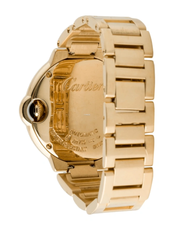 Cartier,Ballon Bleu de Cartier 33mm,33mm,Yellow Gold,Silver,Automatic,Sapphire,Crystal Glass,Round,WGBB0005