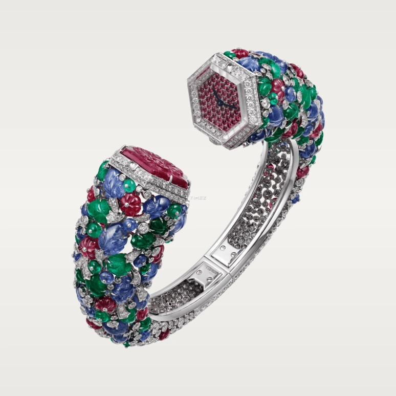 Cartier,High Jewelry Watches ,White Gold,Red,Handwound,In-house Caliber,Sapphire,Crystal Glass,HPI00977
