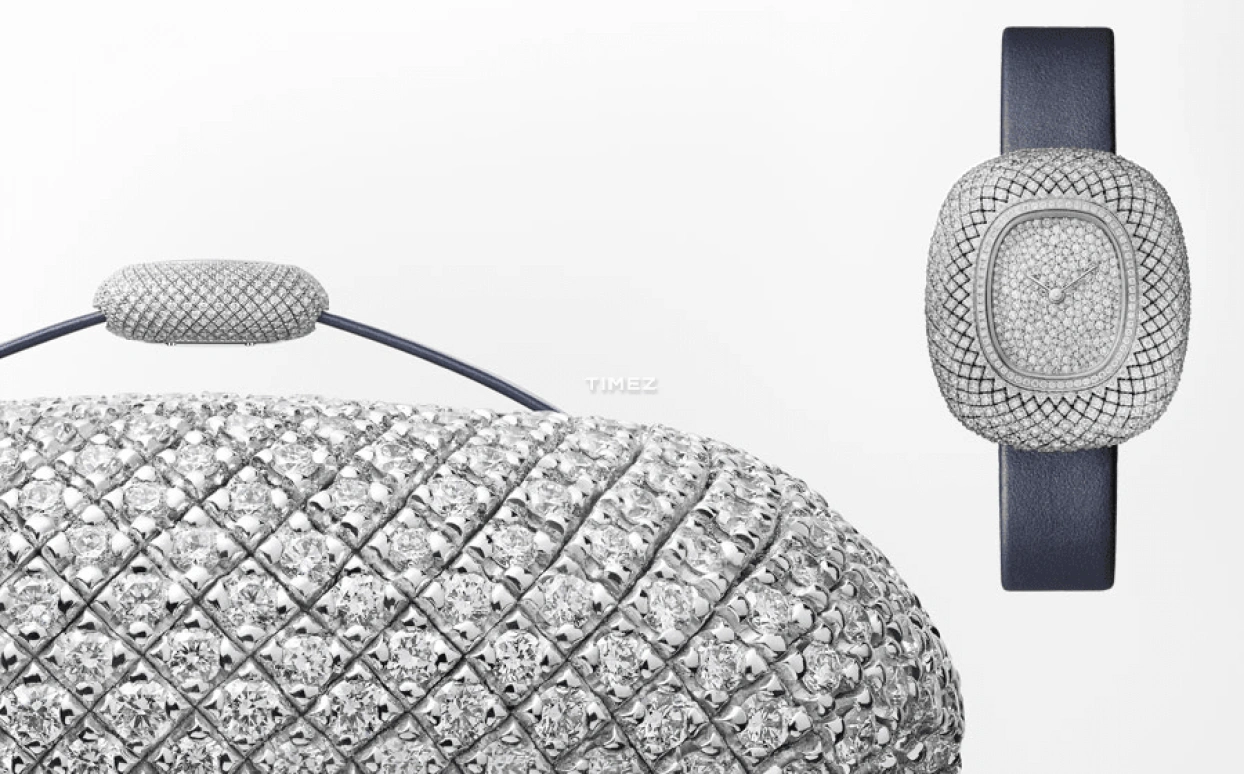 Cartier,Other 39.30x31.90mm,39.30x31.90mm,White Gold,Silver White,Quartz,Sapphire,Crystal Glass,Rectangular,Coussin de Cartier WHITE