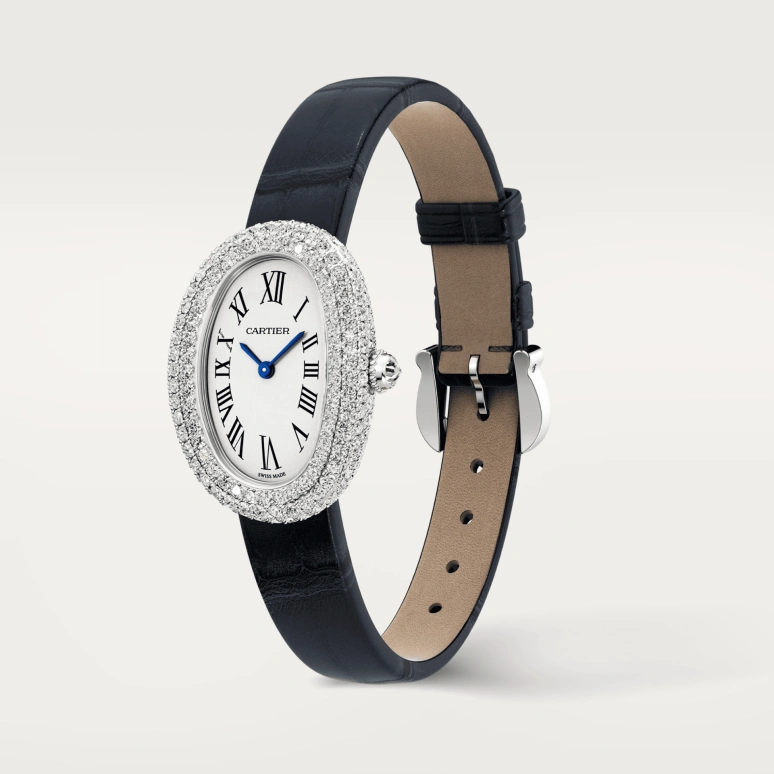 Cartier,Baignoire 32x26mm,32x26mm,White Gold,Silver,Quartz,Sapphire,Crystal Glass,Oval,WJBA0015