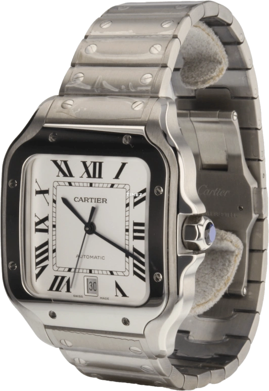 Cartier,Santos de Cartier 39.80mm,39.80mm,Stainless Steel,Silver,Automatic,Day,42hours,WSSA0009