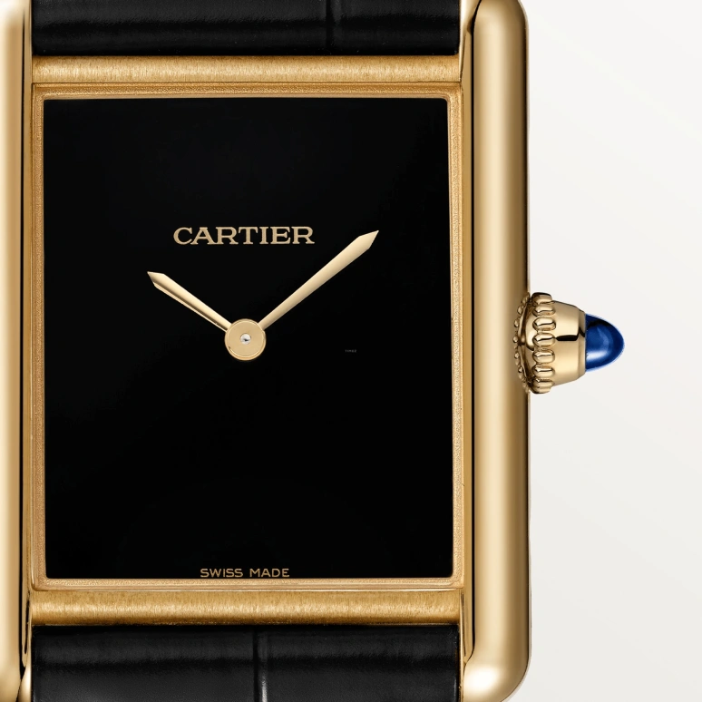 Cartier,Tank 33.70x25.50mm,33.70x25.50mm,Yellow Gold,Black,Handwound,38hours,In-house Caliber,WGTA0091
